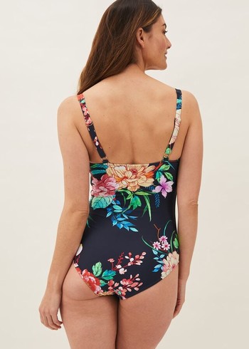 Phase Eight Gabrielle Floral Swimwear Navy USA | 0836145-GH